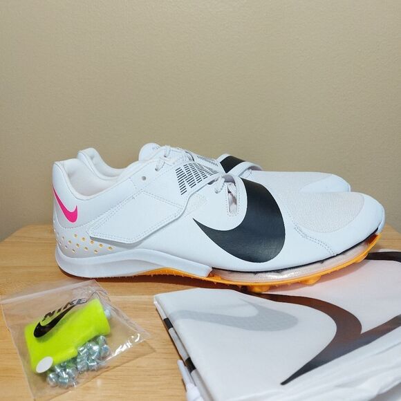 Nike Air Zoom LJ Elite Long Jump Spikes Track White CT0079-101 Men's Size 12 - Picture 1 of 7